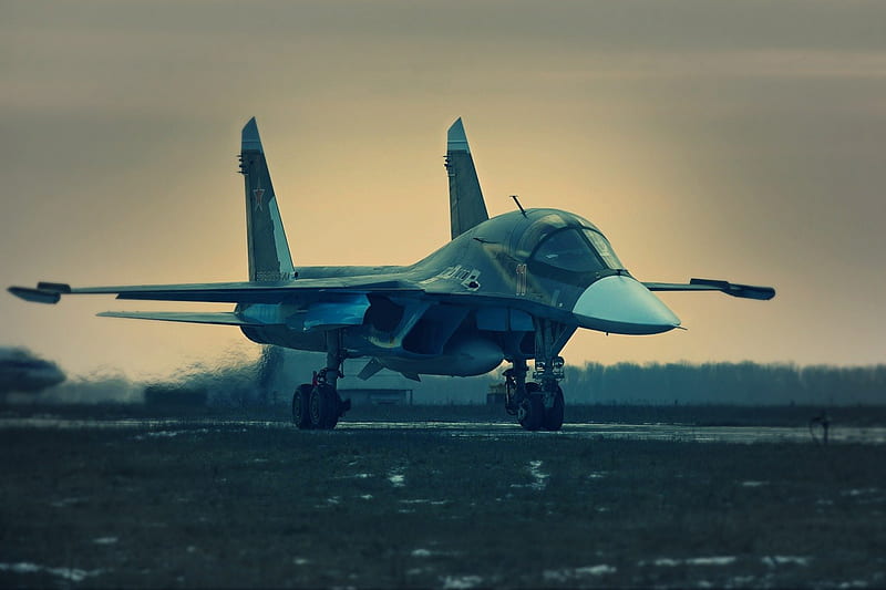 Su-34, plane, russia, sukhoi, jet, suchoj, HD wallpaper