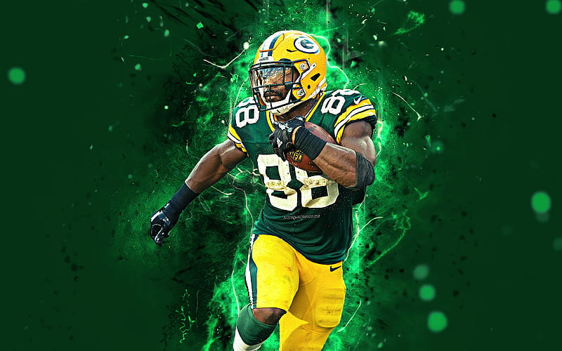 Ty Montgomery, abstract art, running back, NFL, Green Bay Packers, McCarron, american football, neon lights, HD wallpaper