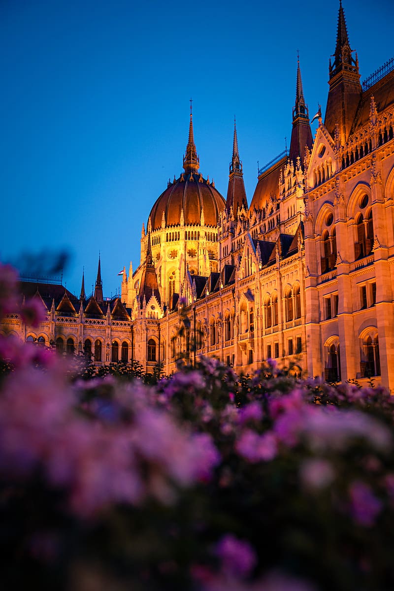 hungarian parliament, building, architecture, sky, hungary, HD phone wallpaper