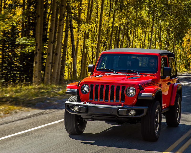 Jeep Wrangler Rubicon, red, on road , , Standard 5:4, Fullscreen, 1280X1024 Jeep, HD wallpaper