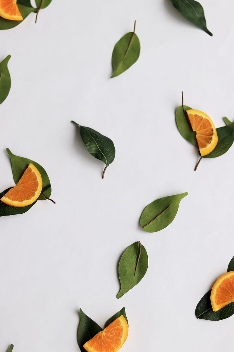 orange, slices, leaves, citrus, HD phone wallpaper