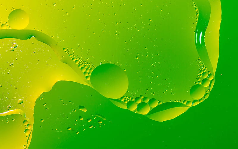 drops, yellow, water, green, texture, HD wallpaper