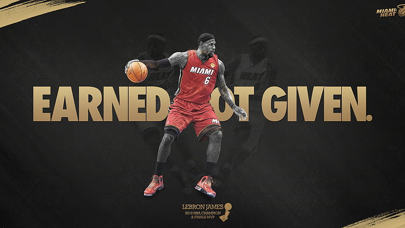 Miami Heat Lebron James Is Wearing Red Sports Dress And Tapping Basketball In Black Background Basketball Sports, HD wallpaper