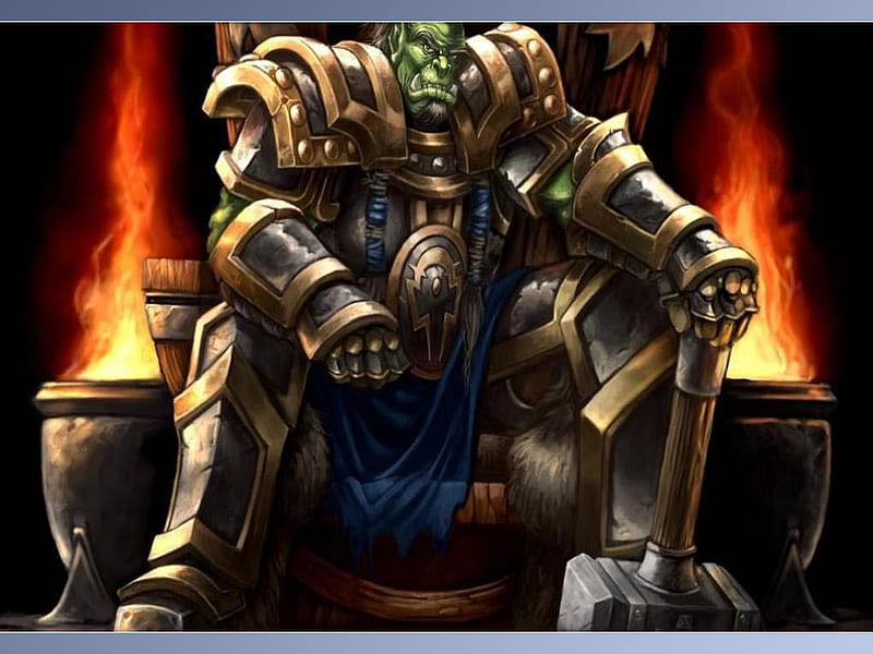Thrall, world of warcraft, warcraft, orc, HD wallpaper