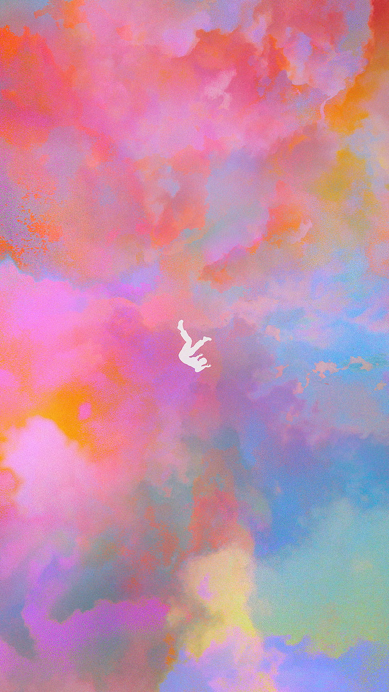 Atman, Dorian, abstract, aesthetic, clouds, colorful, fall, galaxy, man, rainbow, sky, space, vaporwave, HD phone wallpaper