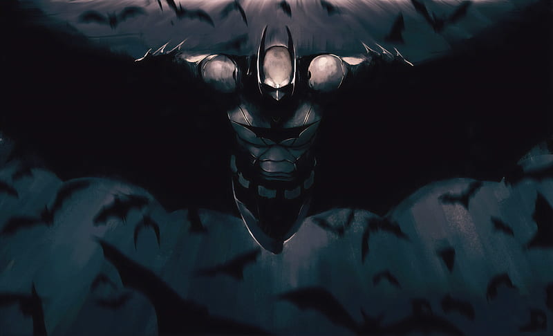 Batman New Flying, batman, superheroes, digital-art, artwork, artstation, HD wallpaper