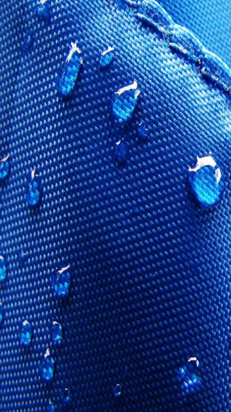 Rain drops, blue, blue background, water drops, HD phone wallpaper
