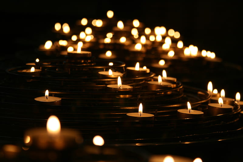 low-angle of lightened candles, HD wallpaper