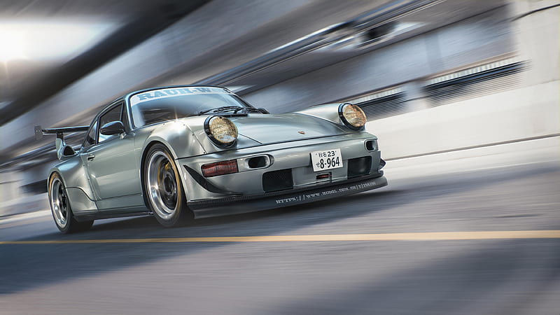 Porsche 964 RWB CGI, porsche, carros, behance, cgi, HD wallpaper