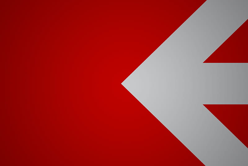 white arrow on red, red, nice, cool, simple, white, abstract, arrow, HD wallpaper
