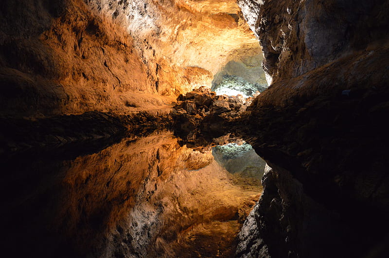 Cave Water Reflection , cave, water, reflection, nature, HD wallpaper