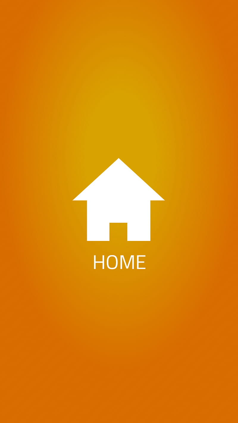 HOME, dashboard, flat, house, icon, orange, place, HD phone wallpaper