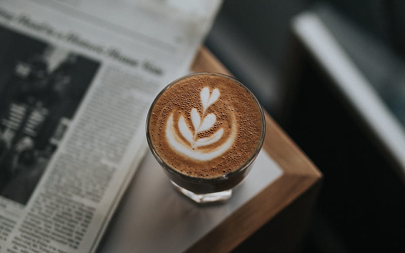 latte art, espresso, latte, coffee, flower on coffee, cup of coffee, HD wallpaper