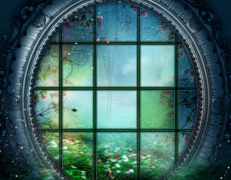 Gothic Window, artist, window, HD wallpaper