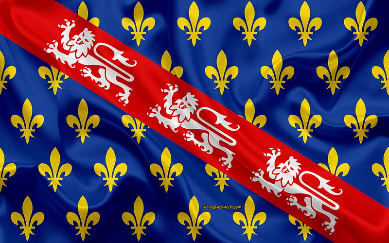Flag of La Marche French region, silk flag, regions of France, silk texture, La Marche flag, creative art, La Marche, France, HD wallpaper