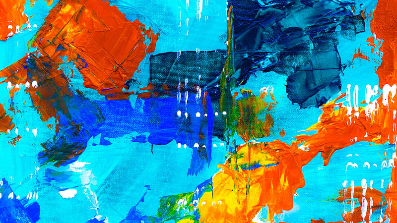 canvas, paint, stains, abstraction, colorful, contemporary art, HD wallpaper
