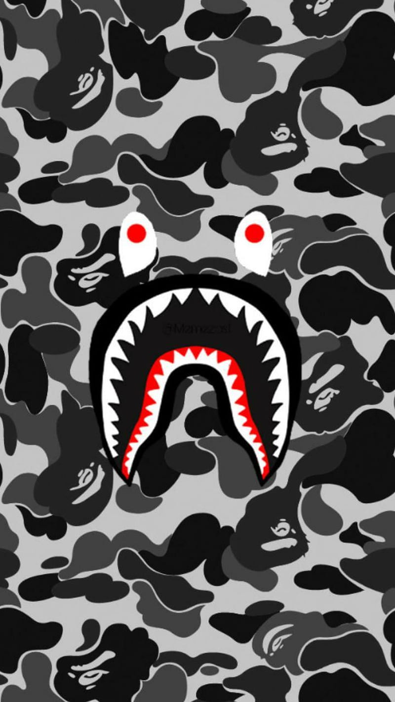 Bape tiburón gris, supremo, tema, Fondo de pantalla de teléfono HD | Peakpx