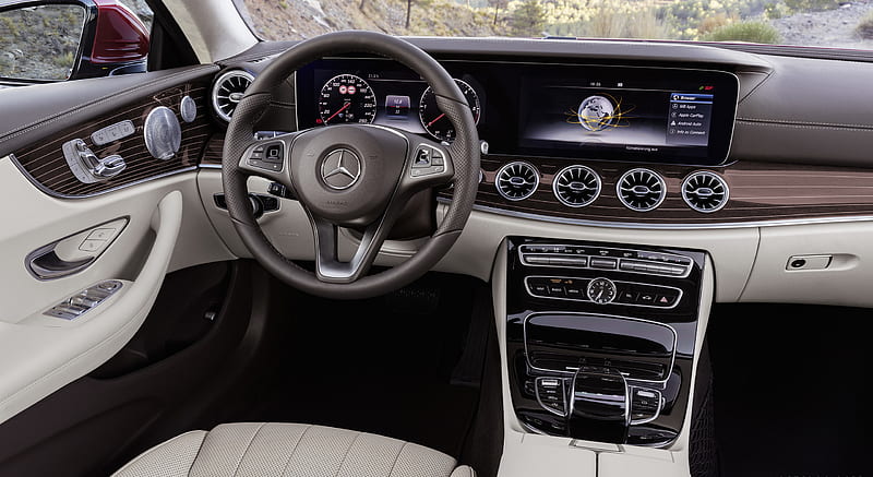 2018 Mercedes-Benz E-Class Coupe - Macchiato Beige / Espresso Brown Leather Interior, Cockpit , car, HD wallpaper
