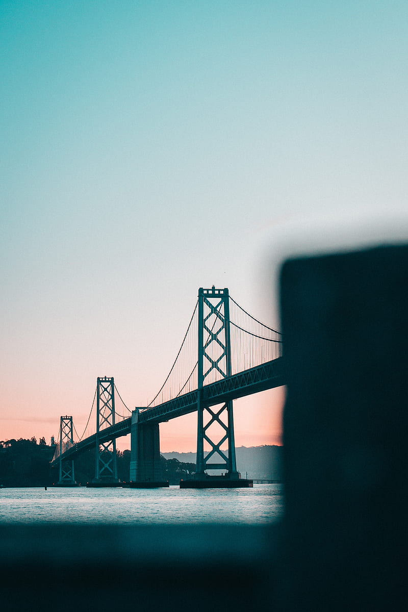 bridge, water, dusk, construction, architecture, HD phone wallpaper