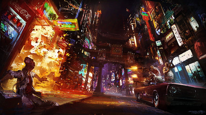 Sci Fi, City, Car, Futuristic, HD wallpaper