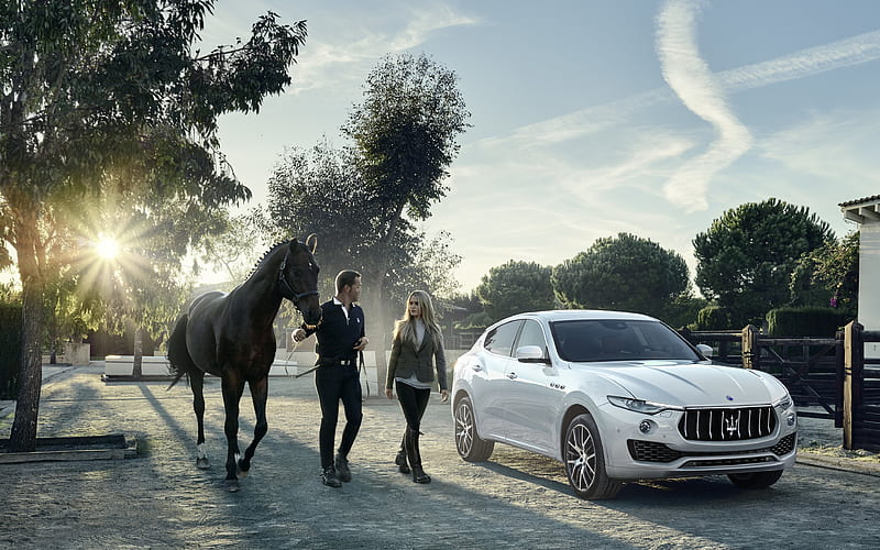 Maserati Levante, 2018, white luxury SUV, italian cars, white Levante, Maserati, HD wallpaper