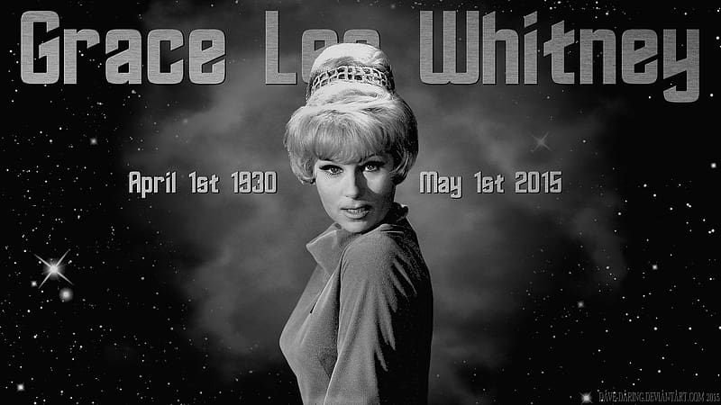 Grace Lee Whitney Rip II, celebrities, grace lee whitney, rip, actrice, people, black and white, grace whitney, HD wallpaper
