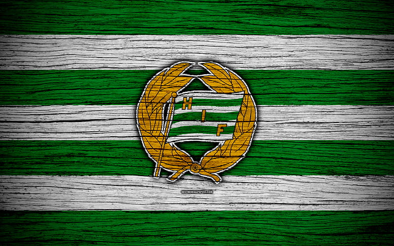Hammarby FC Allsvenskan, soccer, football club, Sweden, Hammarby, emblem, wooden texture, FC Hammarby, HD wallpaper