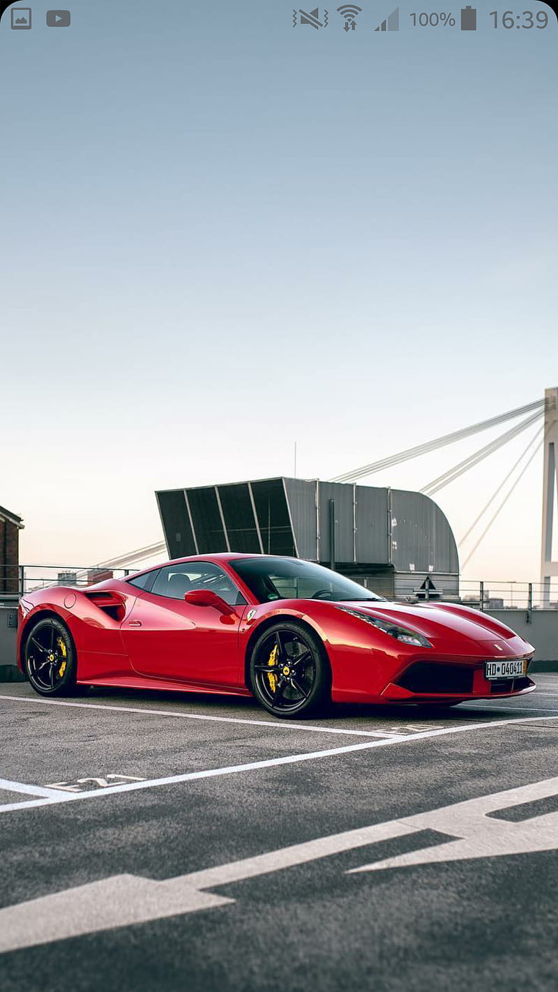 Ferrari 488 GTB, red, car, supercar, sports, america, new, HD phone wallpaper