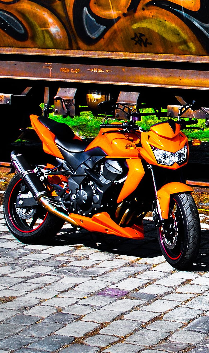 forræderi Afslut Fortryd Kawasaki Z750, bike, fast, orange, street, HD mobile wallpaper | Peakpx