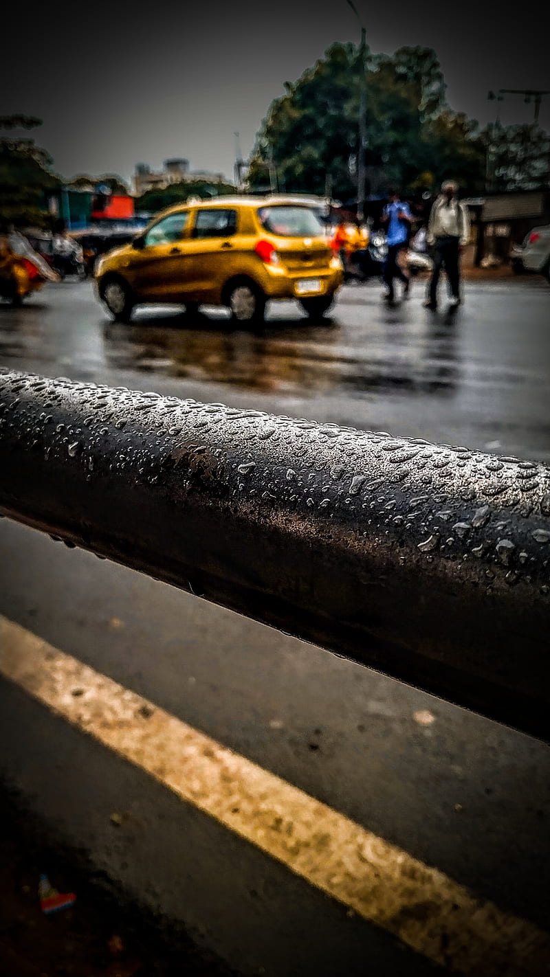 water droplets, taxi, waterdroplets, HD phone wallpaper