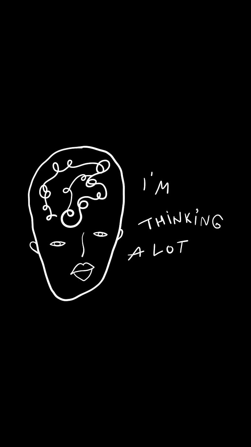 Stop Thinking, Mood, anxiety, depression, doodle, dreamer, emotions, feelings, quote, saying, HD phone wallpaper