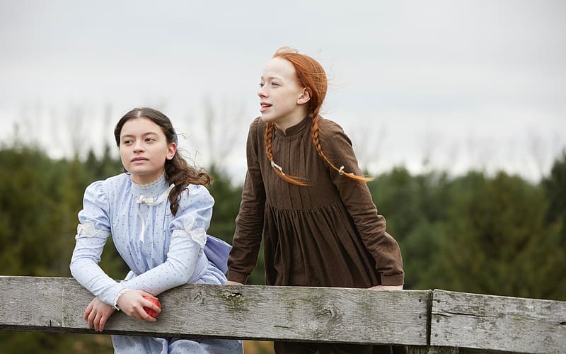 Anne Withe an E 2017 - 2019, children, tv series, anne with an e, amybeth mcnulty, friends, child, copil, little girl, anne of green gables, fence, HD wallpaper