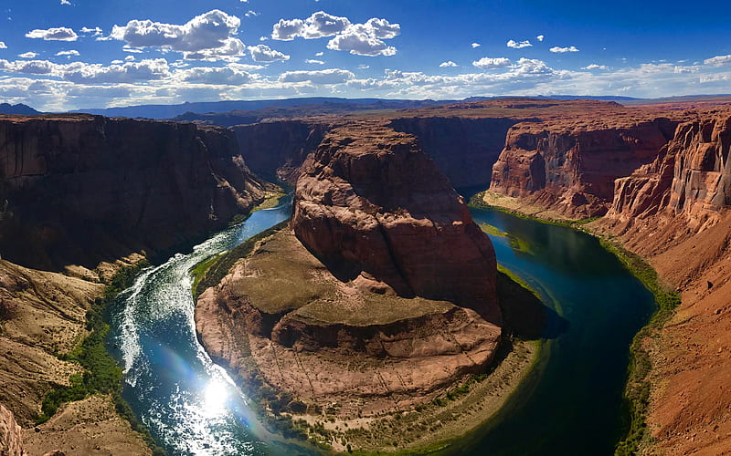 Horseshoe Bend, bend, desert, river, Glen Canyon, America, USA, HD wallpaper