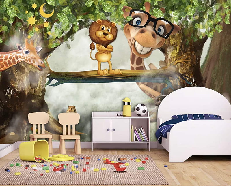 Murwall 3d niños dibujos animados animal pared mural rey león pared arte  vivero pared decoración bebé habitación niños habitación niños niñas  dormitorio: productos hechos a mano, Fondo de pantalla HD | Peakpx