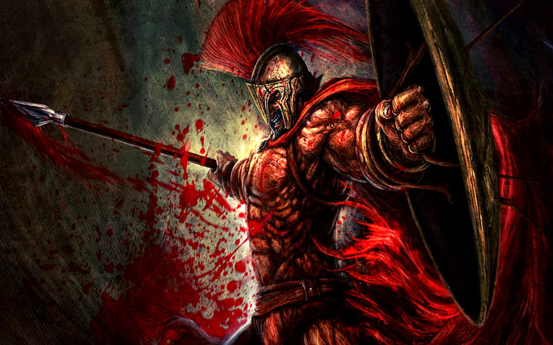 Bloody Warrior, bloody, warrior, fantasy, battle, HD wallpaper