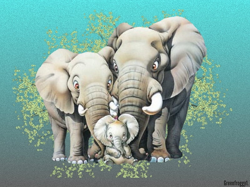 FAMILY OF THREE, ELEPHANT, FAMILY, THREE, HD wallpaper