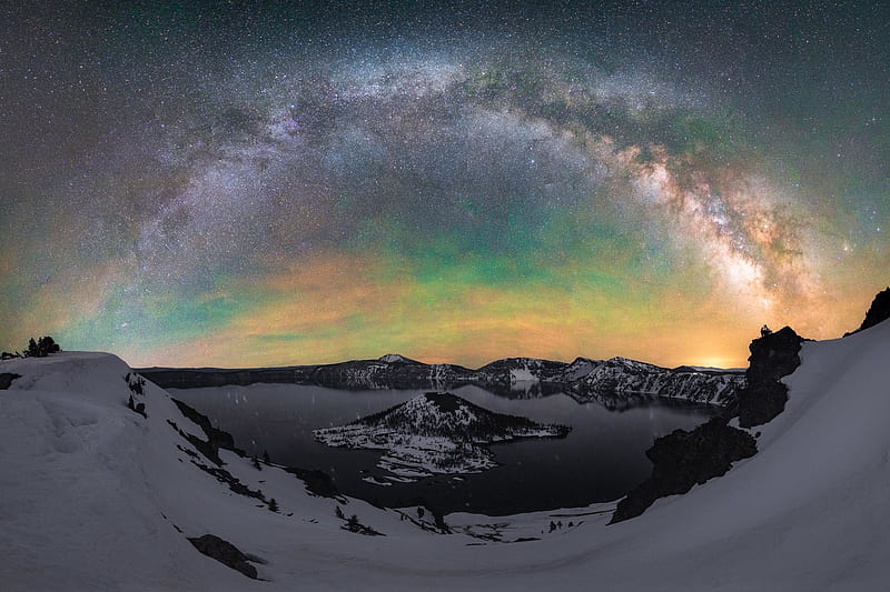 Crater Lake At Night, HD wallpaper