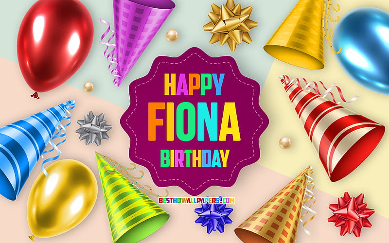 Happy Birtay Fiona Birtay Balloon Background, Fiona, creative art, Happy Fiona birtay, silk bows, Fiona Birtay, Birtay Party Background, HD wallpaper
