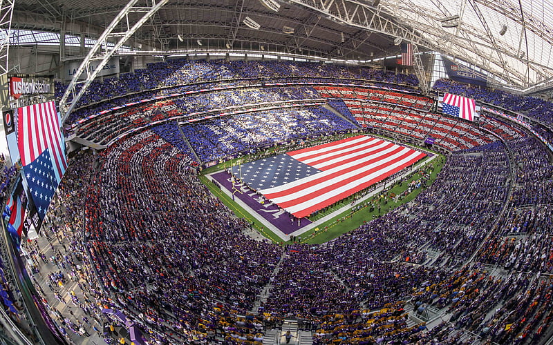 Minnesota Vikings, US Bank Stadium, Minneapolis, Minnesota, National Football League, NFL, sports arena, USA, HD wallpaper
