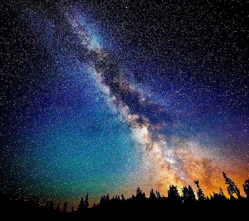 sky, cosmos, galaxy, stars, universe, HD wallpaper