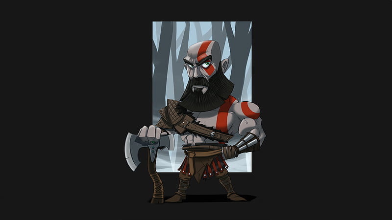 Kratos 2020 Minimalism, kratos, games, artwork, artist, artstation, HD wallpaper