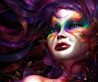 Illustration Digital Art Eyes Looking At Viewer Abstract Women Colorful  Artwork Wallpaper - Resolution:3720x2334 - ID:1383392 - wallha.com