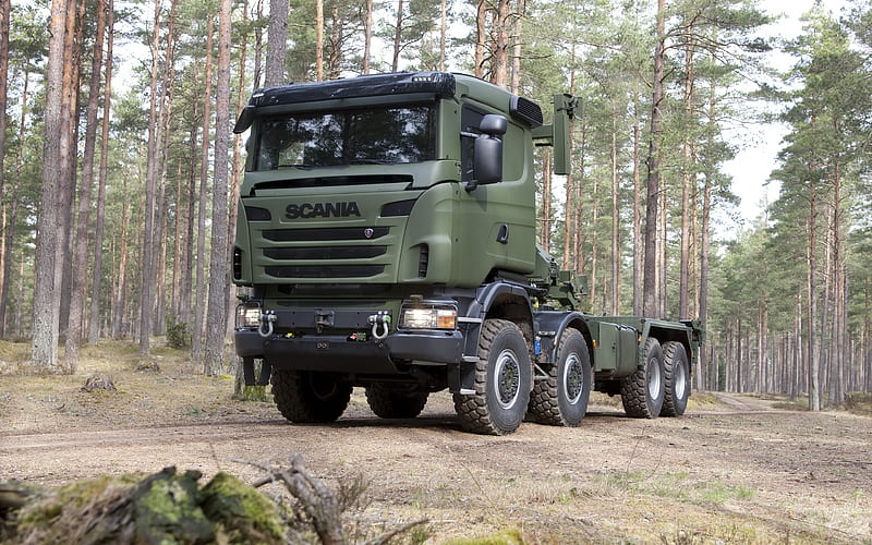 Scania R730, 8x8, V8, military truck, turbocharged diesel engine, Scania CrewCab, HD wallpaper