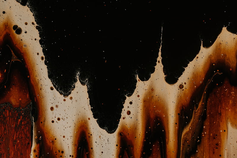 stains, paint, abstraction, brown, black, HD wallpaper