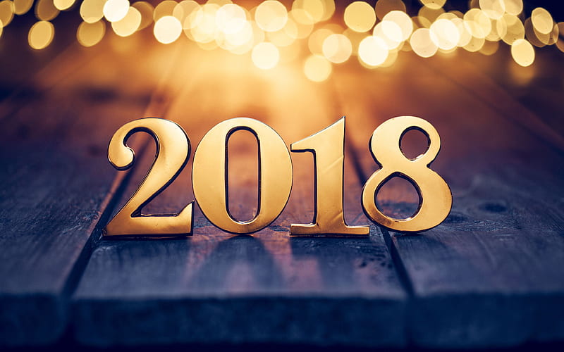 Happy New Year 2018 glare, Christmas 2018, New Year 2018, xmas, Christmas, HD wallpaper