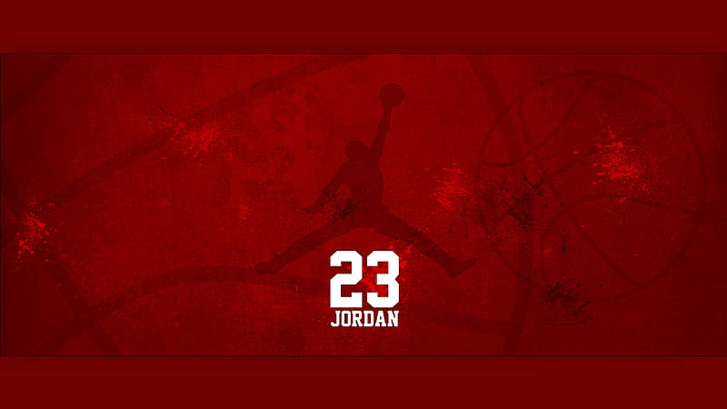 Air Jordan Logo Basketball, Red Jordan Logo, HD wallpaper