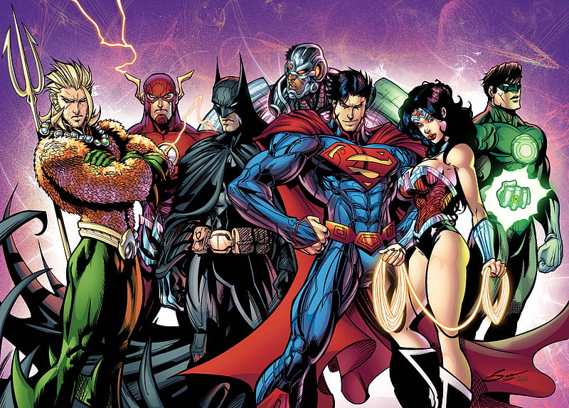 Justice League Superheroes Artwork , justice-league, superheroes, artwork, digital-art, artist, , aquaman, flash, batman, cyborg, superman, wonder-woman, green-lantern, HD wallpaper