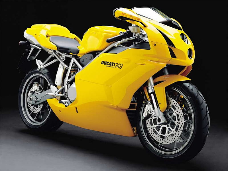 Ducati 749, yellow, bike, ducati, fast, HD wallpaper
