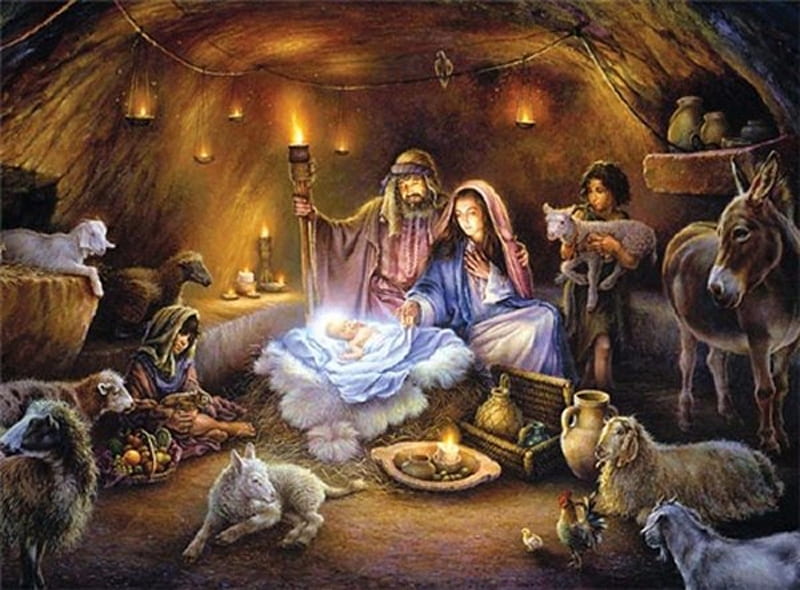 No Room In The Inn, Joseph, Abstract, Baby Jesus, Painting, Inn, Mary, HD wallpaper