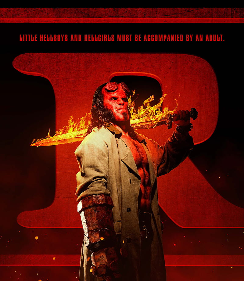hellboy 2019, fantasy movies, fiery sword, Movies, HD phone wallpaper